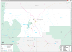 Jefferson County, OR Wall Map Premium Style 2024