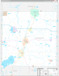 Jefferson County, WI Wall Map Premium Style 2024