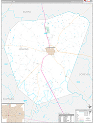 Jenkins County Wall Map Premium Style 2026