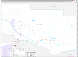Jerome County, ID Wall Map Premium Style 2024