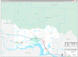 Johnson County Wall Map Premium Style 2026