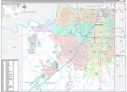 Johnson County Wall Map Premium Style 2026