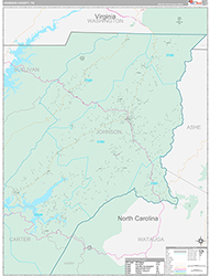 Johnson County Wall Map Premium Style 2026