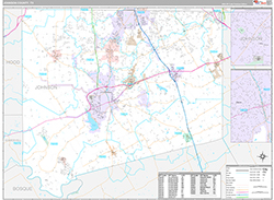 Johnson County Wall Map Premium Style 2026