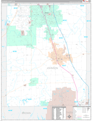 Johnson County, IN Wall Map Premium Style 2024