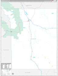 Johnson County, WY Wall Map Premium Style 2024