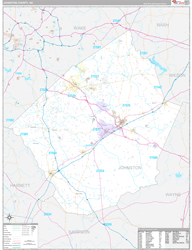 Johnston County, NC Wall Map Premium Style 2024