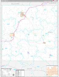 Jones County, IA Wall Map Premium Style 2026