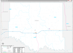 Jones County, SD Wall Map Premium Style 2024