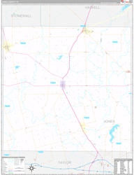 Jones County, TX Wall Map Premium Style 2024