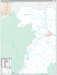 Josephine County, OR Wall Map Premium Style 2026