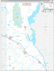 Juneau County Wall Map Premium Style 2026