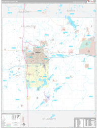Kalamazoo County, MI Wall Map Premium Style 2024