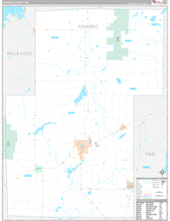 Kanabec County, MN Wall Map Premium Style 2024