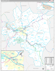 Kanawha County Wall Map Premium Style 2026
