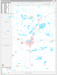 Kandiyohi County, MN Wall Map Premium Style 2024