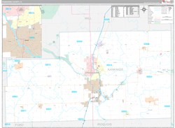 Kankakee County, IL Wall Map Premium Style 2024