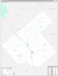 Karnes County, TX Wall Map Premium Style 2024