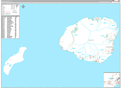 Kauai County, HI Wall Map Premium Style 2026