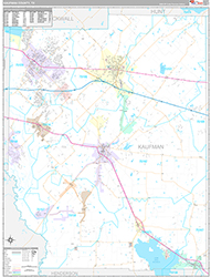 Kaufman County Wall Map Premium Style 2026