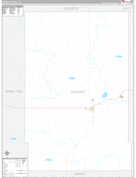 Kearny County, KS Wall Map Premium Style 2024