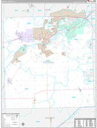 Kendall County Wall Map Premium Style 2026