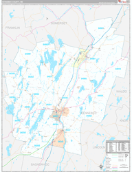 Kennebec County, ME Wall Map Premium Style 2024