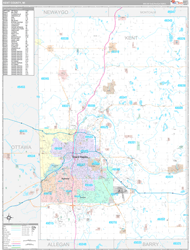 Kent County, MI Wall Map Premium Style 2024