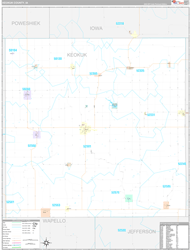 Keokuk County, IA Wall Map Premium Style 2024