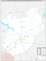 Kershaw County, SC Wall Map Premium Style 2024