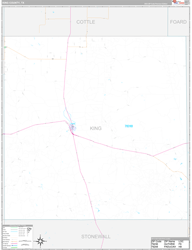 King County, TX Wall Map Premium Style 2024
