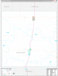 Kingfisher County, OK Wall Map Premium Style 2024