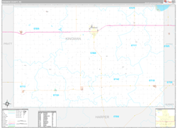 Kingman County, KS Wall Map Premium Style 2024