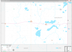 Kingsbury County, SD Wall Map Premium Style 2024