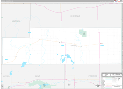 Kiowa County, CO Wall Map Premium Style 2024