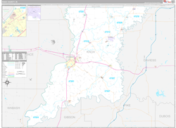 Knox County, IN Wall Map Premium Style 2024