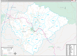 Knox County, KY Wall Map Premium Style 2026