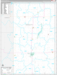 Kossuth County, IA Wall Map Premium Style 2026