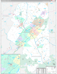 Lackawanna County, PA Wall Map Premium Style 2024