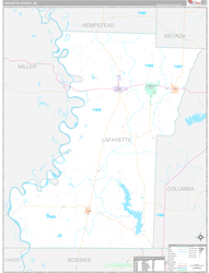 Lafayette County, AR Wall Map Premium Style 2024