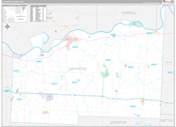 Lafayette County, MO Wall Map Premium Style 2024