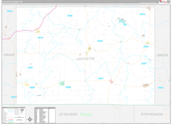 Lafayette County, WI Wall Map Premium Style 2024