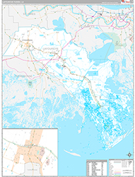 Lafourche County Wall Map Premium Style 2026