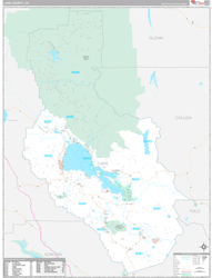 Lake County, CA Wall Map Premium Style 2024