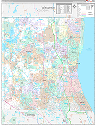 Lake County, IL Wall Map Premium Style 2026