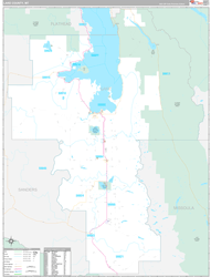 Lake County, MT Wall Map Premium Style 2023