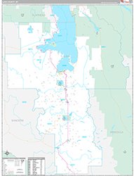 Lake County, MT Wall Map Premium Style 2026