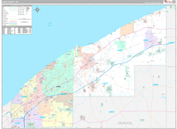 Lake County, OH Wall Map Premium Style 2024