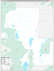 Lake County, OR Wall Map Premium Style 2024