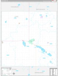 Lake County, SD Wall Map Premium Style 2024